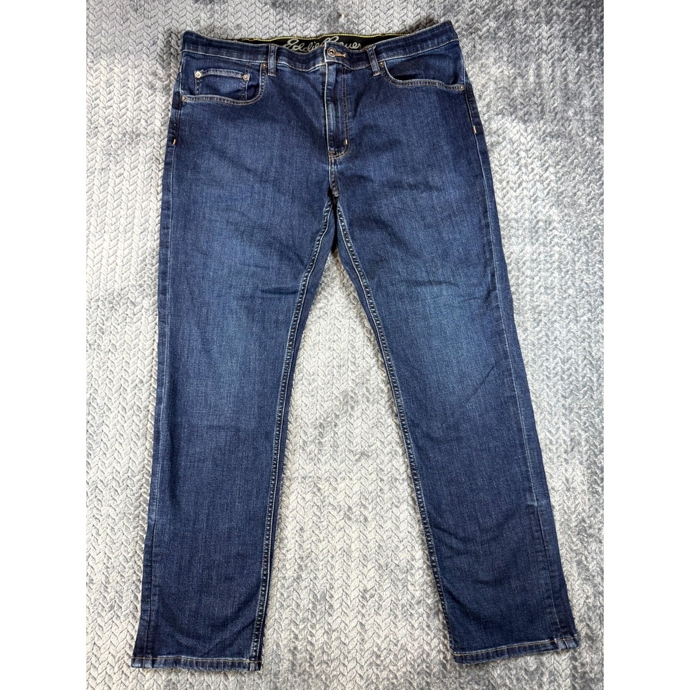 Eddie Bauer Jeans Men 40x32 Blue Denim Stretch Streetwear Dark Wash Straight Leg